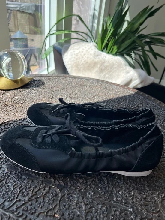 NEW JEFFREY CAMPBELL STEPPER FLAT IN BLACK WHITE 9 - Picture 6 of 11